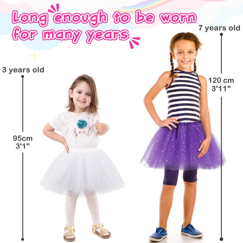 kilofly 6pc Girls Ballet Tutu Kids Birthday Princess Party Favor Dress Skirt Set Multicolored - Image 4
